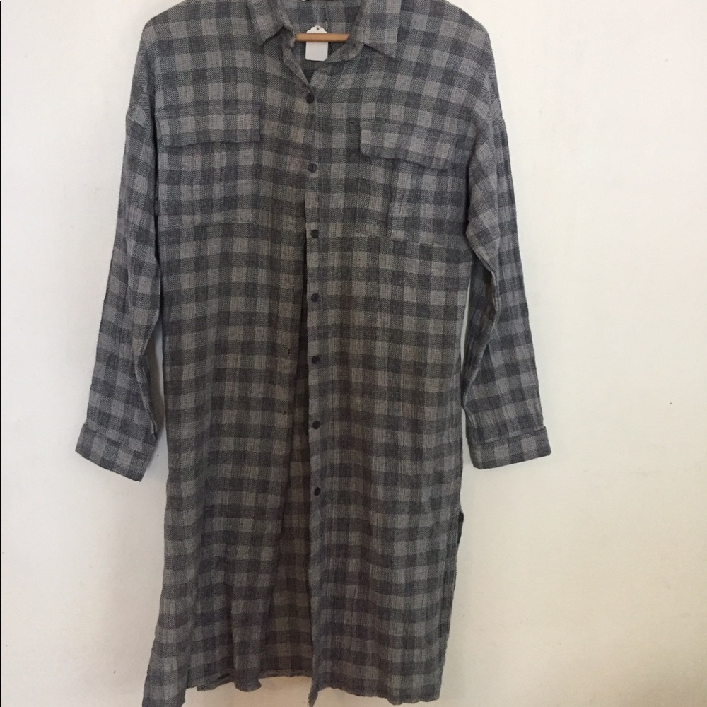 Lush Button up plaid dress